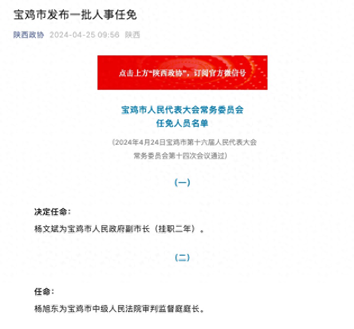 寶雞市最新人事任免,寶雞市最新人事任免背后的溫馨故事