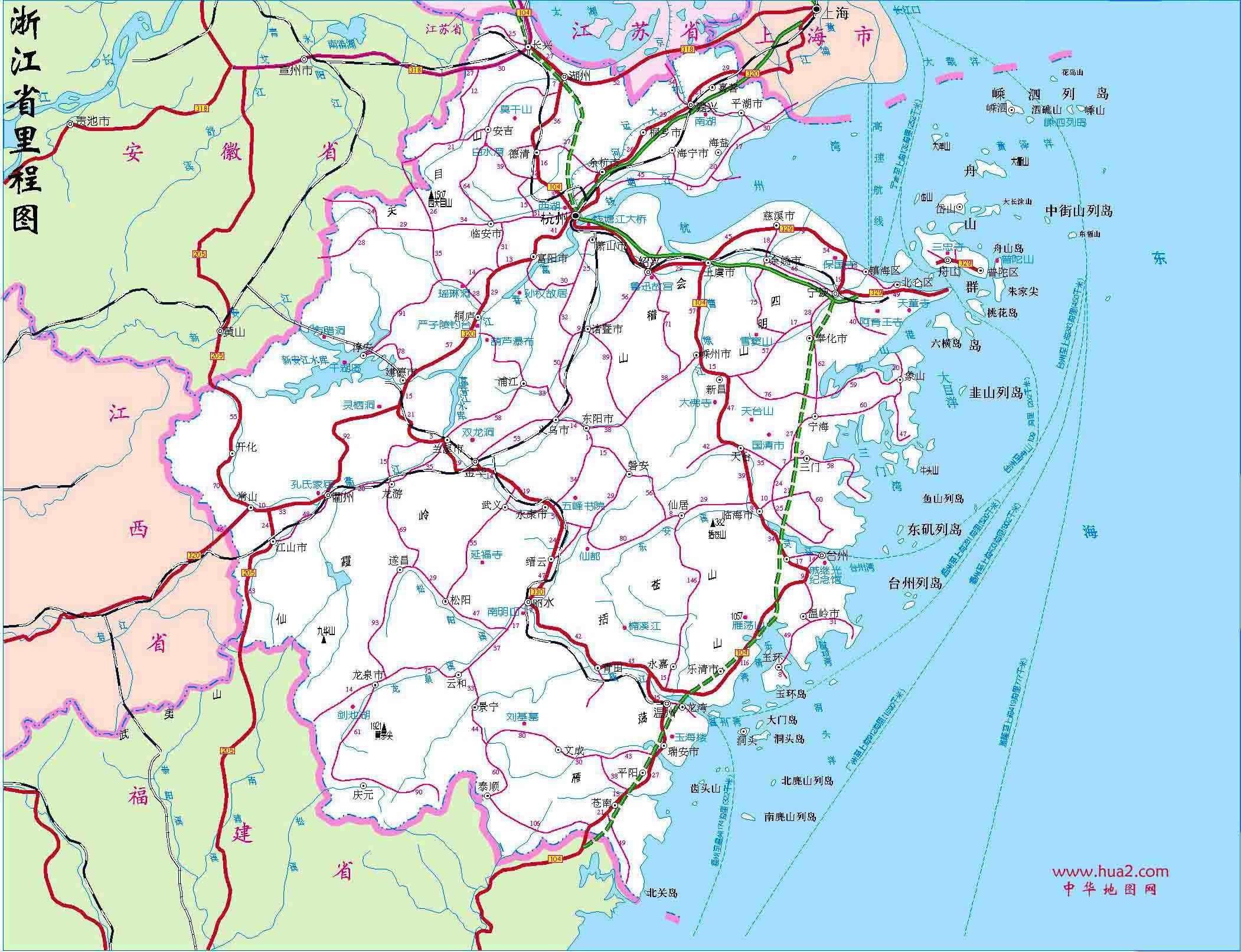 浙江省最新地圖詳述與概覽