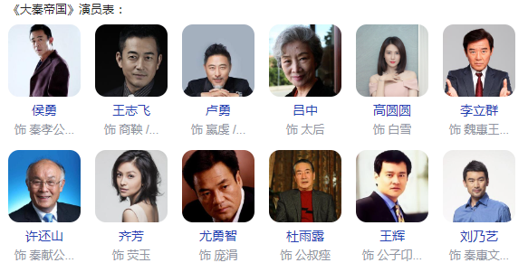 大秦帝國演員表大全